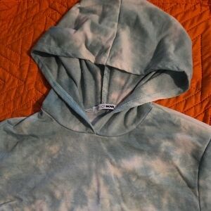 Fashion Nova Blue Tie-Dye Hooded Pullover